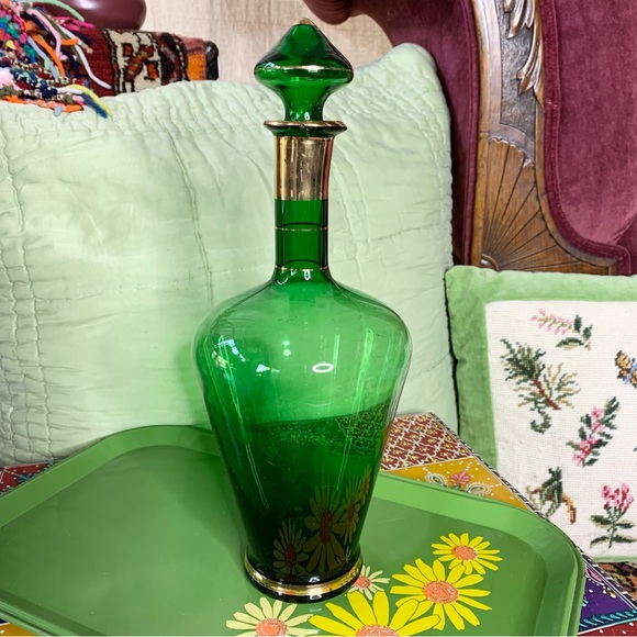 Gilded Emerald Decanter - Picture 1 of 9